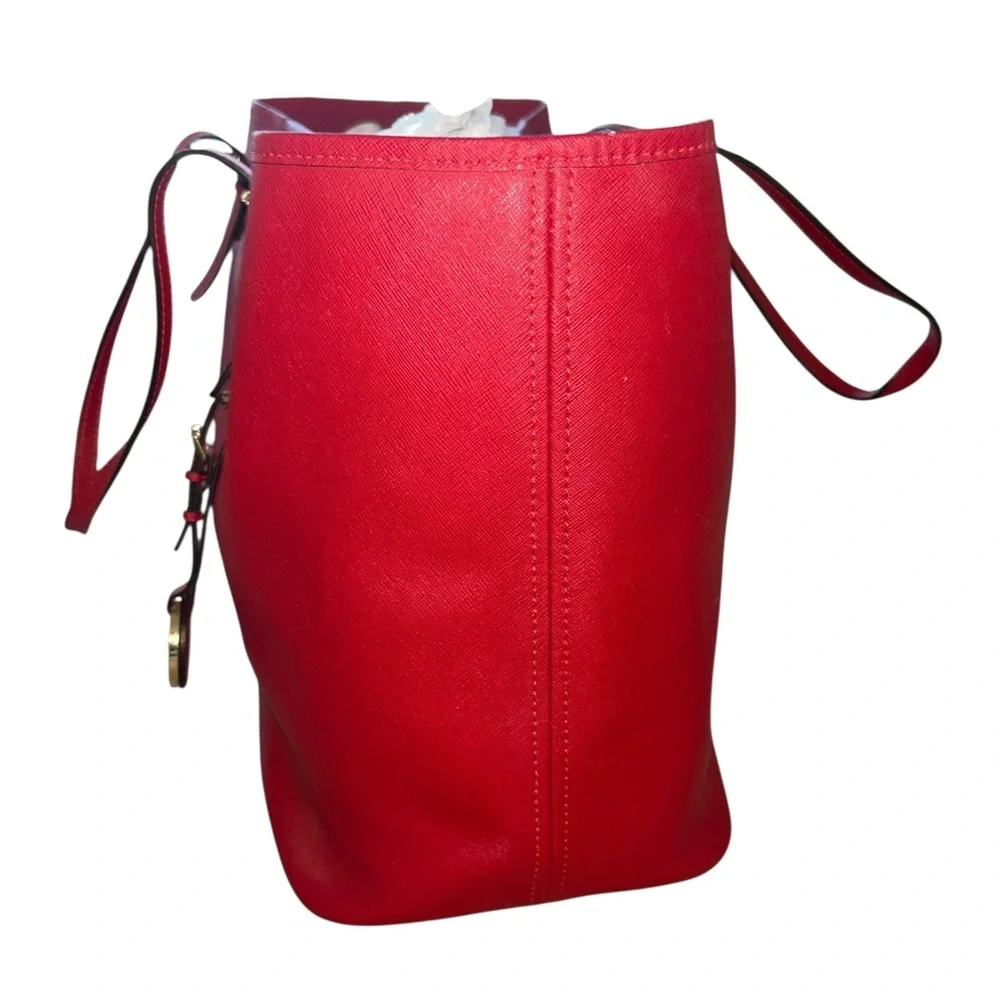 Michael Kors Scarlet Red Handbag with Gold Details Large Tote
